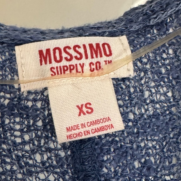 Mossimo Supply Co. Textured Blue Short Sleeve Cardigan Sweater XS - Picture 2 of 2
